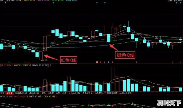 1、股市里的k线图怎么看,各种颜色字母代表什么意思,股票k线怎么看 - 真时天下