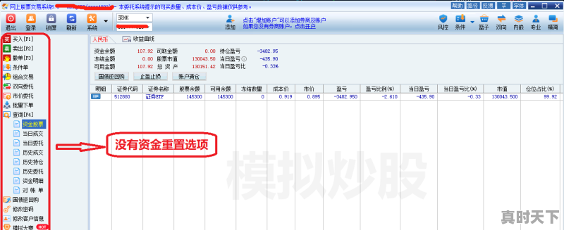 1、同花顺模拟盘怎么重置资金，股票模拟盘被骗能追回来吗 - 真时天下